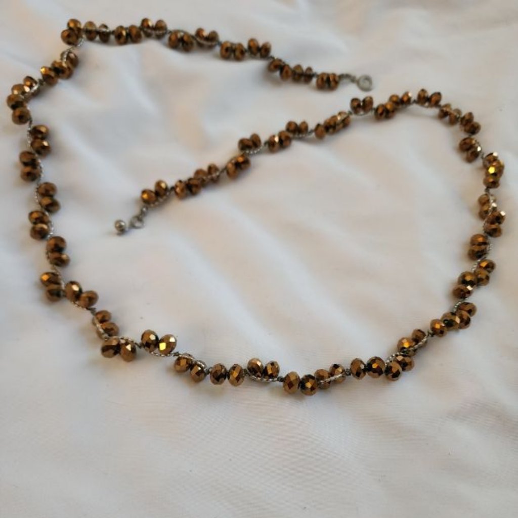 Teng Yue Copper Bead Wired On Silver Necklace